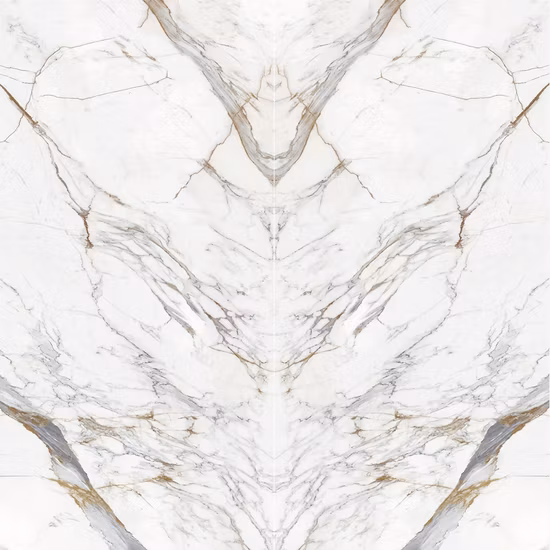 Superfície branca artificial do sólido de quartzo de Calacatta da laje de pedra da veia do ouro